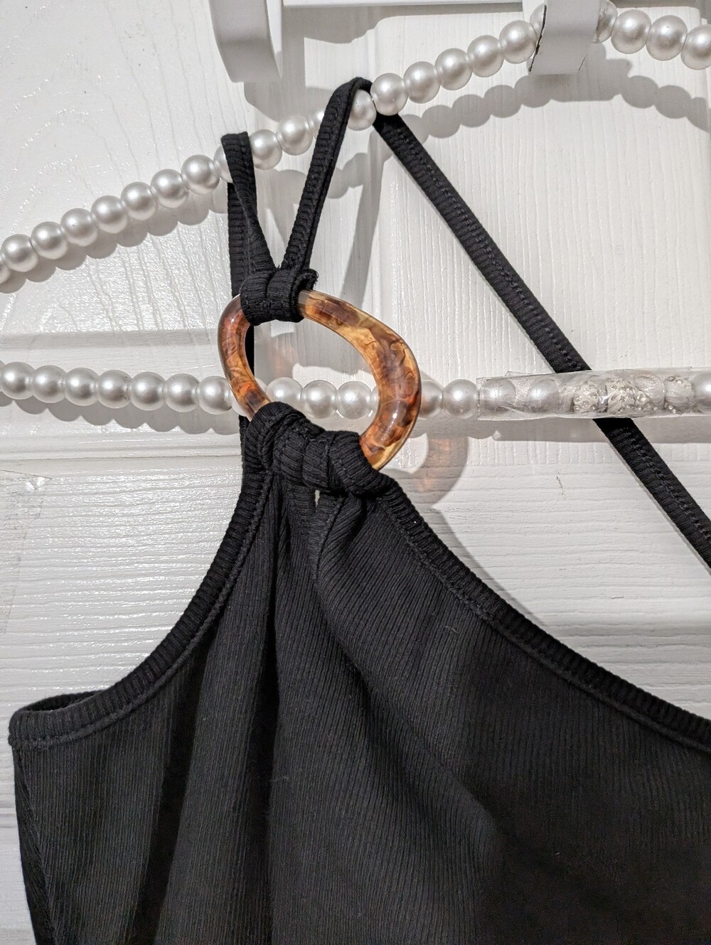 Commense Ring Detail One Shoulder Ribbed Top - Picture 6 of 14